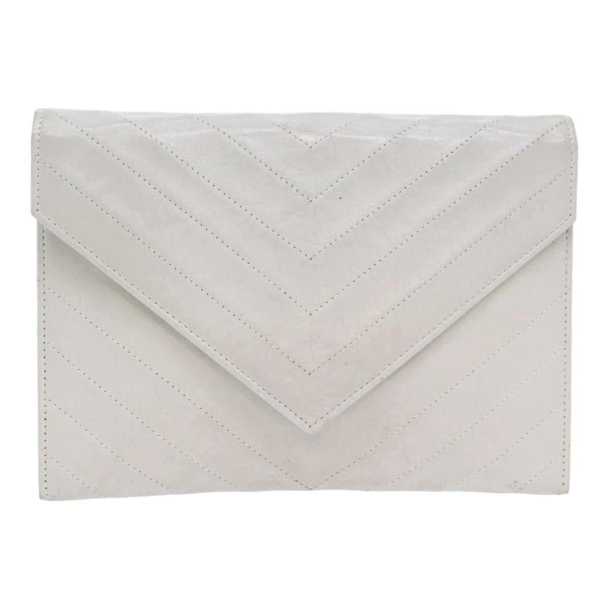 Saint Laurent Enveloppe Leather Clutch Bag () | Studio Nafay
