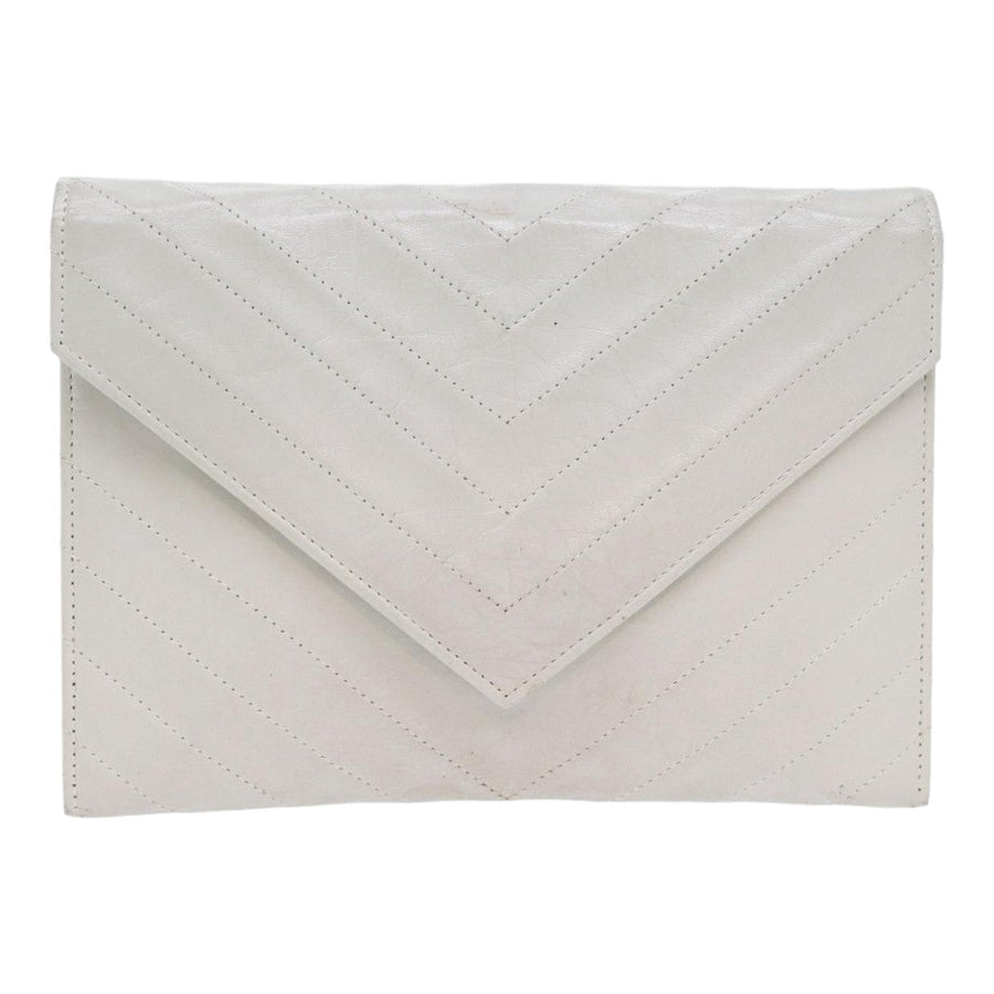 Saint Laurent Enveloppe Leather Clutch Bag () | Studio Nafay