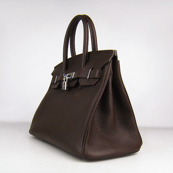Hermes Birkin 30cm Togo Leather Handbags Dark Coffee Silver - Product Image 2
