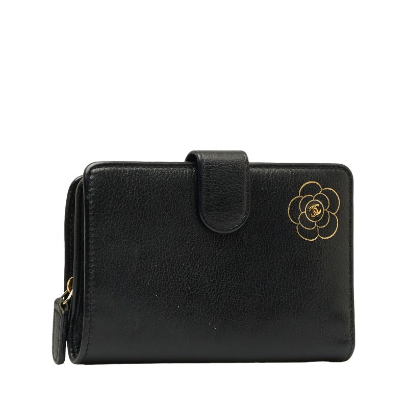 CHANEL CAMERIA COCOMARK Folding Wallet Black Leather CHANEL | Studio Nafay