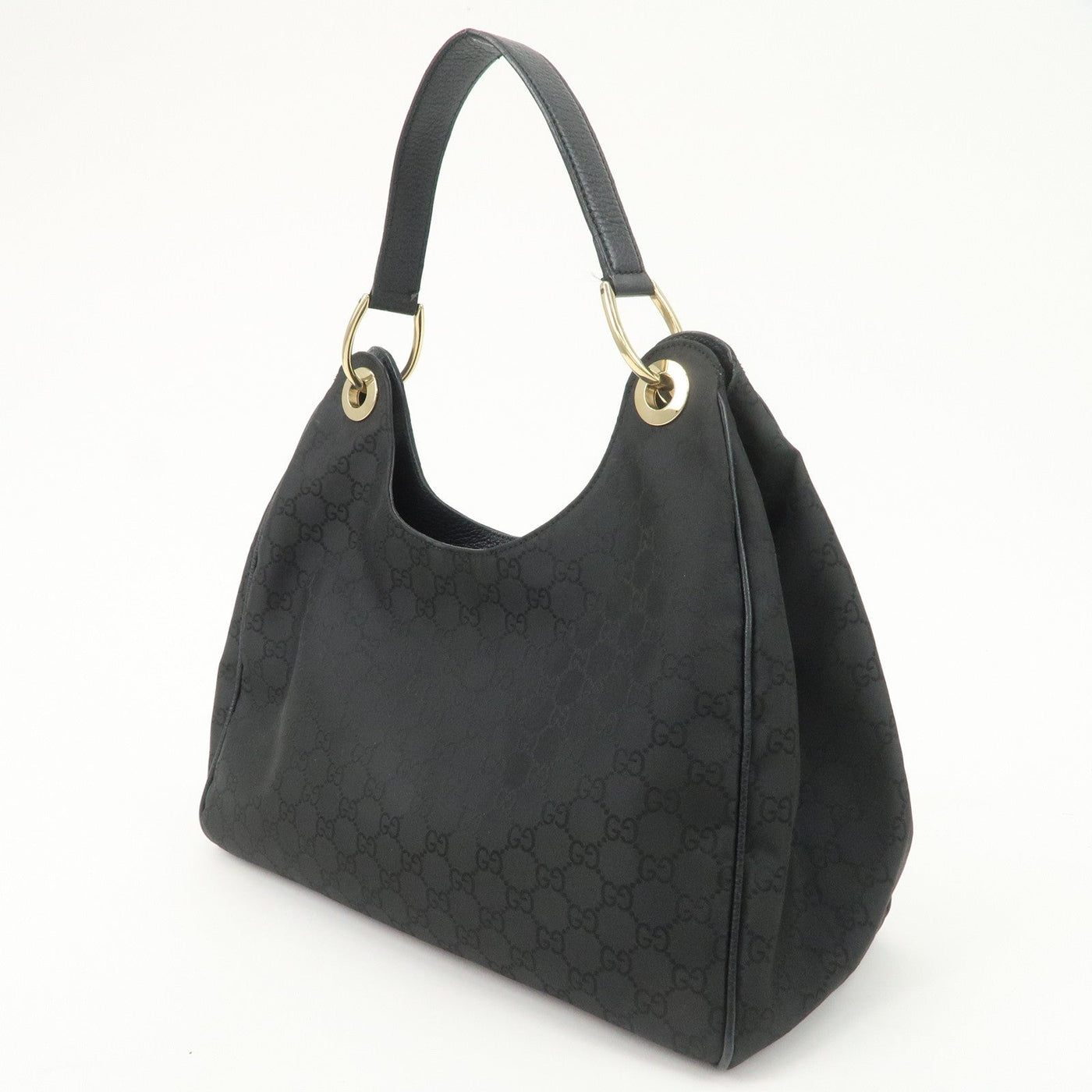 GUCCI GG Nylon Leather Shoulder Bag Hand Bag Black 257268 - Product Image 3
