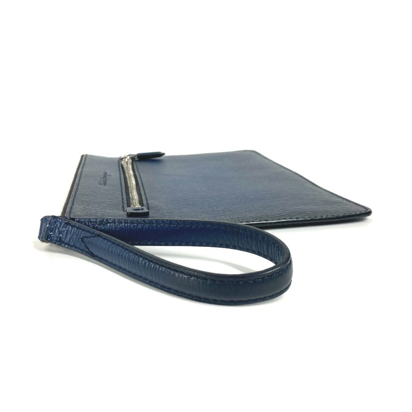 Salvatore Ferragamo Navy Leather Clutch Bag Pouch ( ) - Product Image 4