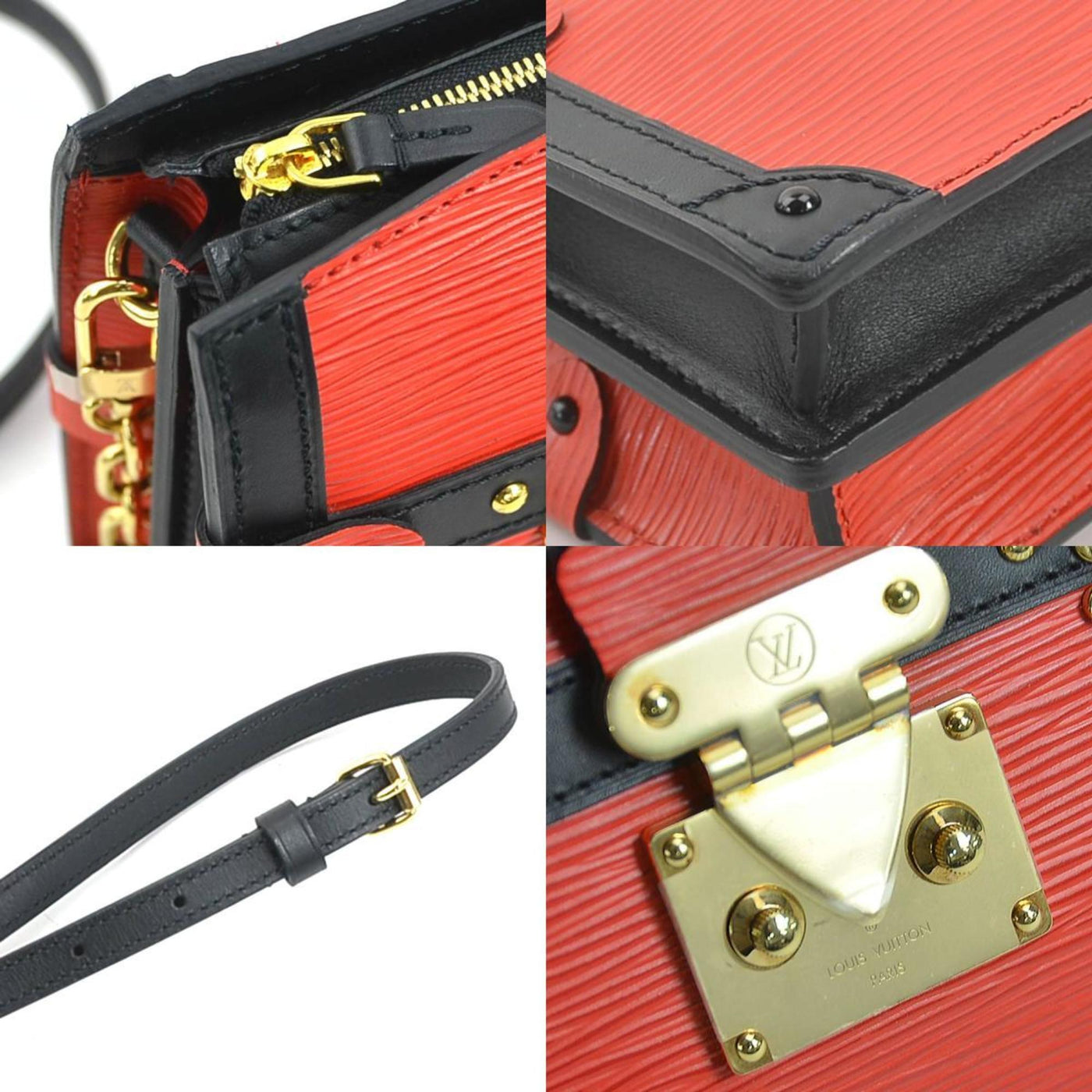 Louis Vuitton Black Red Color Epi Leather Clutch Bag Shoulder Bag ( ) - Product Image 3