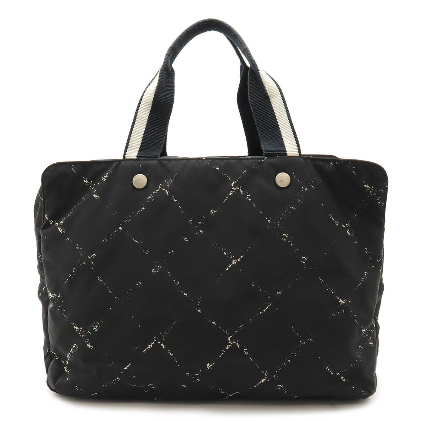 CHANEL Chanel Old Travel Line Boston Bag Handbag Nylon Black Red | Studio Nafay