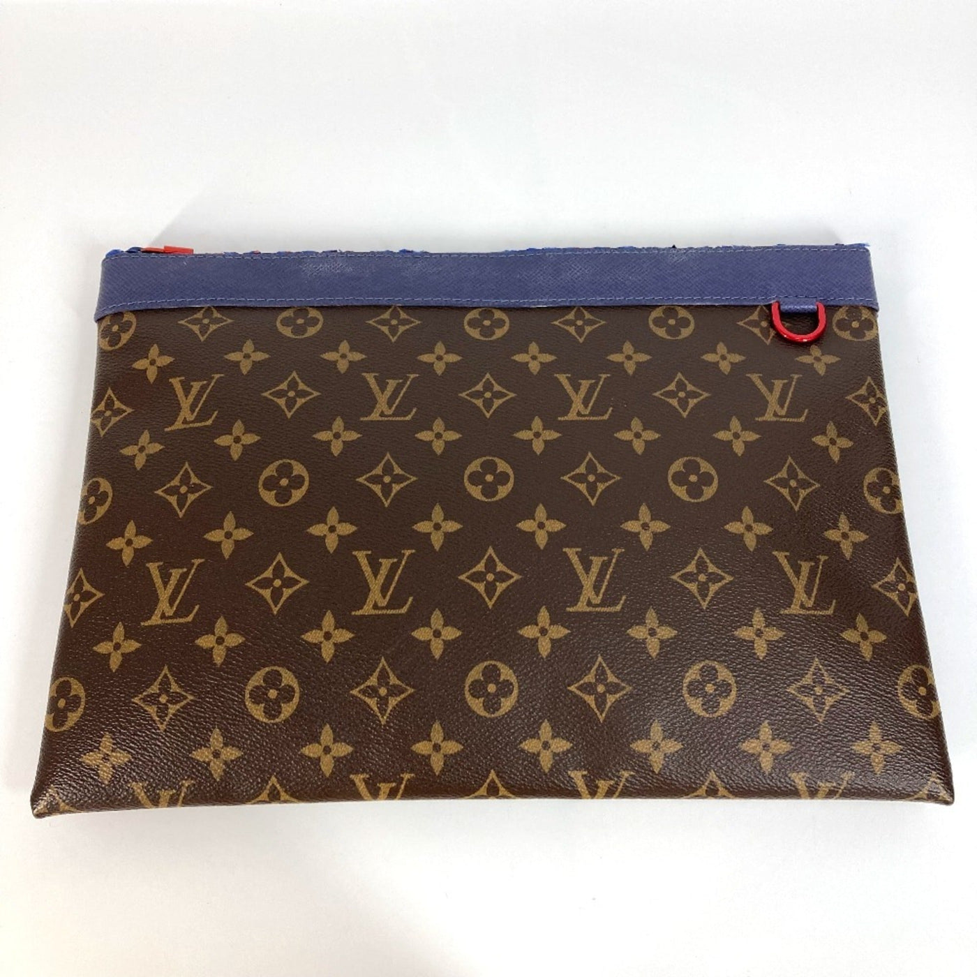 Louis Vuitton Blue Brown Red Color Monogram Canvas Clutch Bag Pochette Pouch ( ) | Studio Nafay