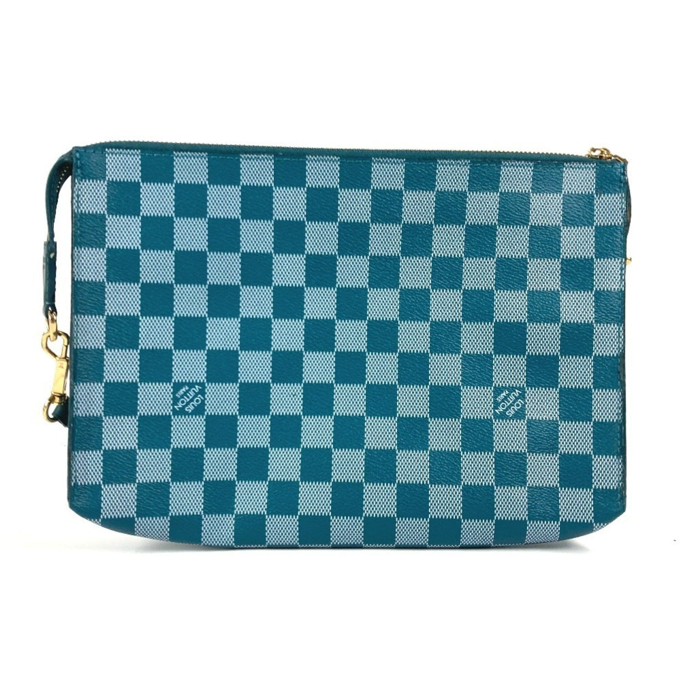 Louis Vuitton Cyan Green Pvc Leather Clutch Bag Shoulder Bag ( ) | Studio Nafay