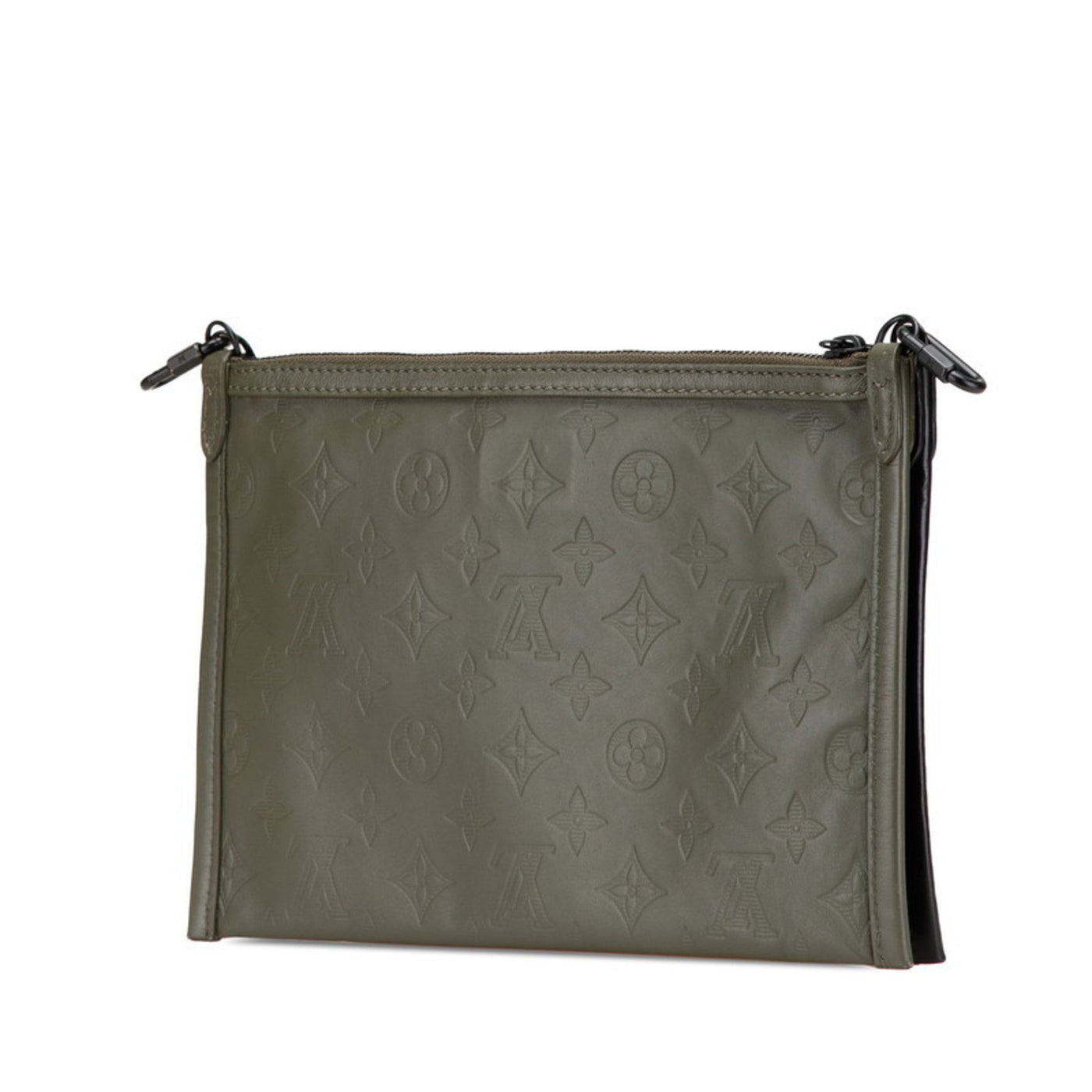 Louis Vuitton Black Khaki Leather Clutch Bag Pouch Shoulder Bag ( ) - Product Image 2