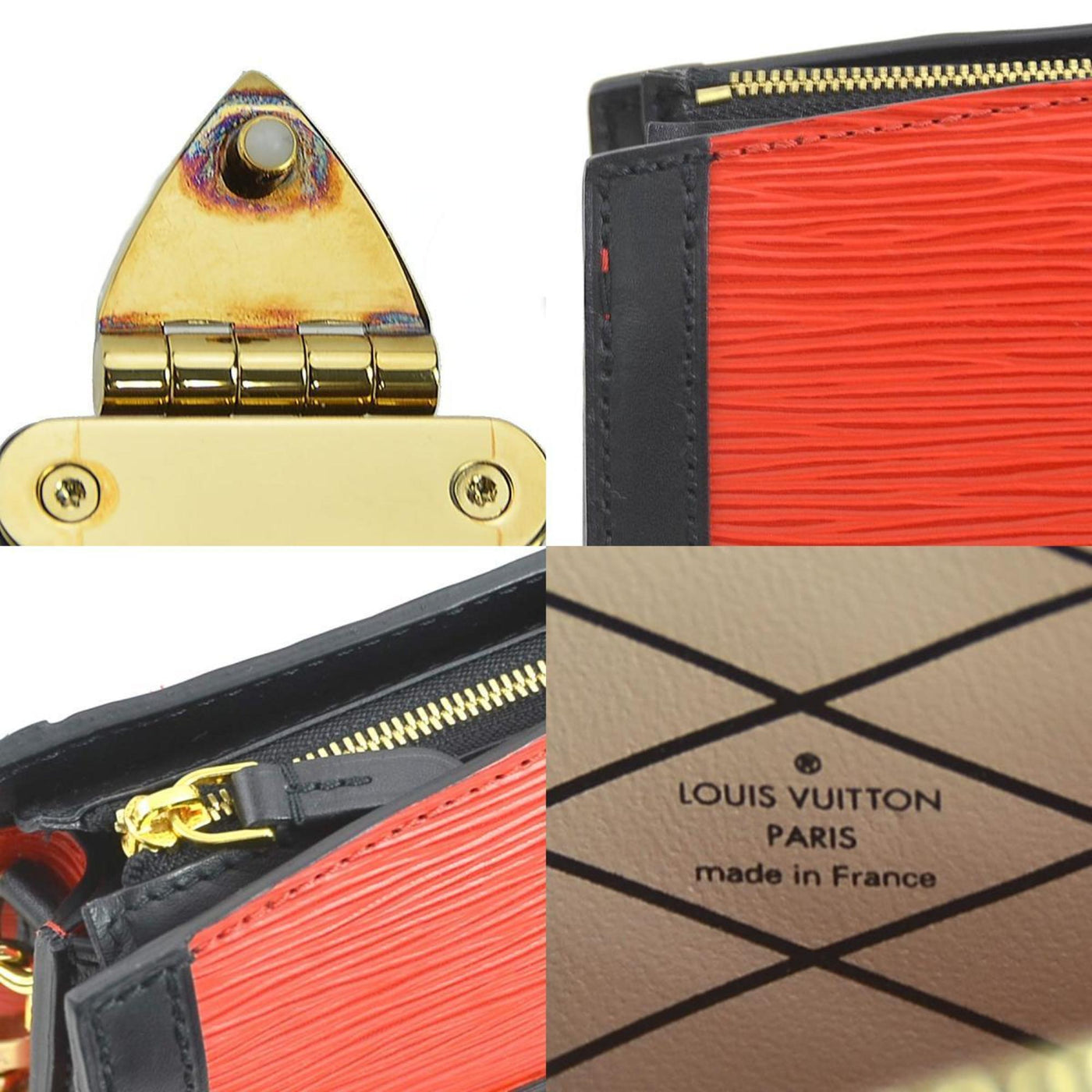 Louis Vuitton Black Red Color Epi Leather Clutch Bag Shoulder Bag ( ) - Product Image 4