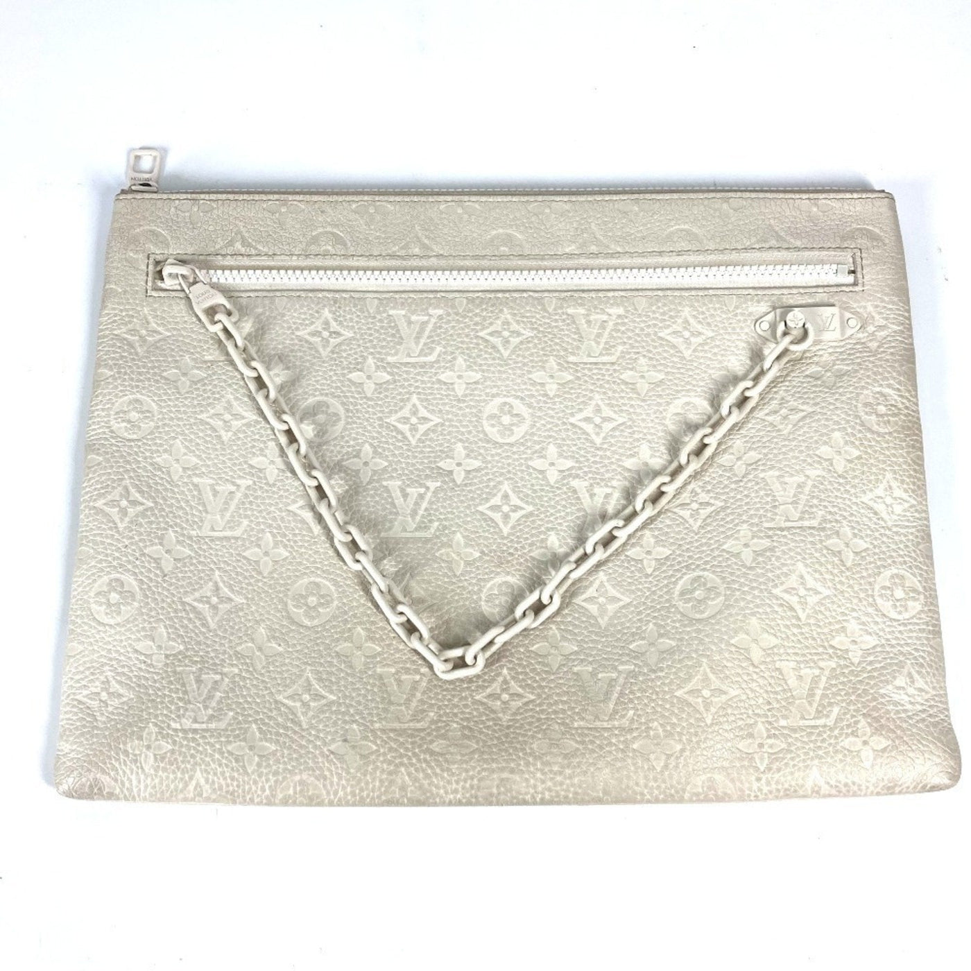 Louis Vuitton White Leather Clutch Bag Pochette Pouch ( ) | Studio Nafay