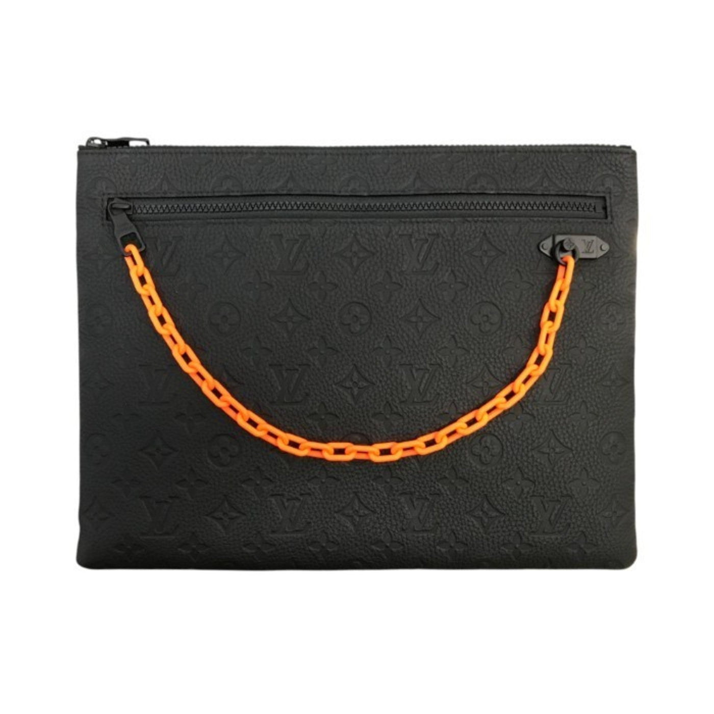 Louis Vuitton Black Monogram Orange Monogram Clutch Bag ( ) | Studio Nafay