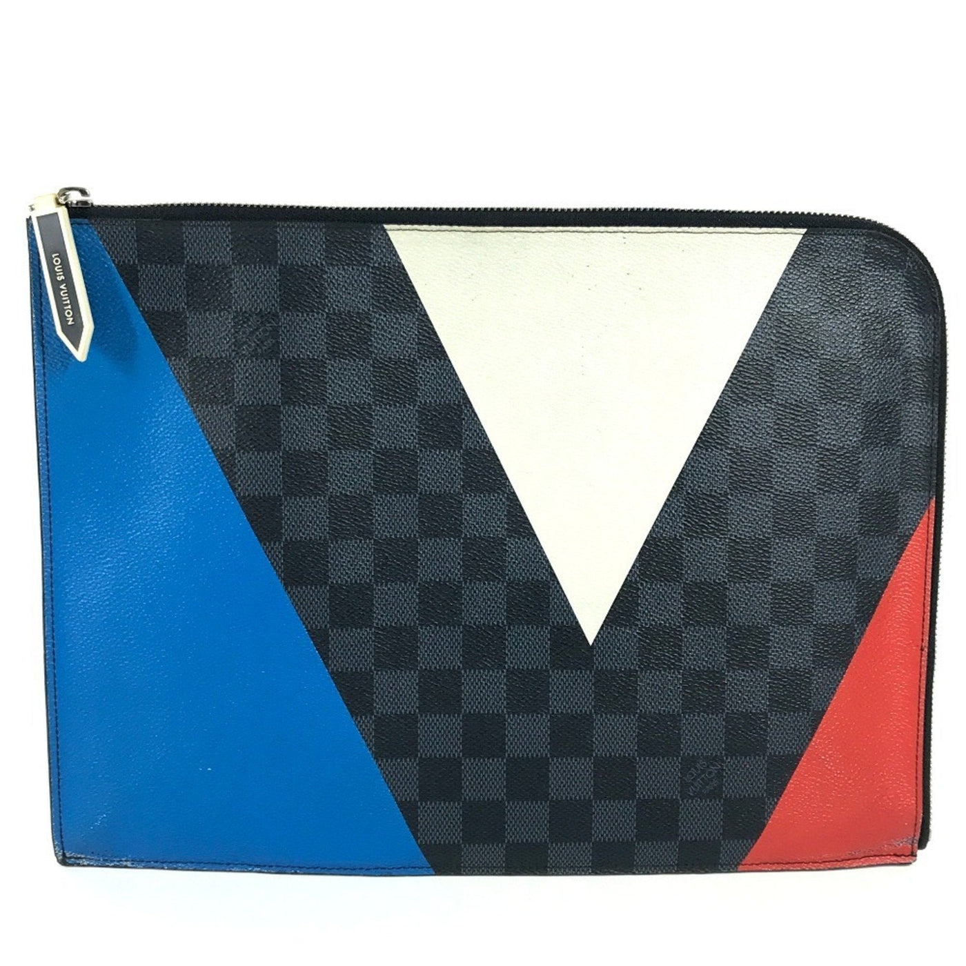 Louis Vuitton Black Red Color White Damier Graphite Clutch Bag Pochette Pouch ( ) | Studio Nafay