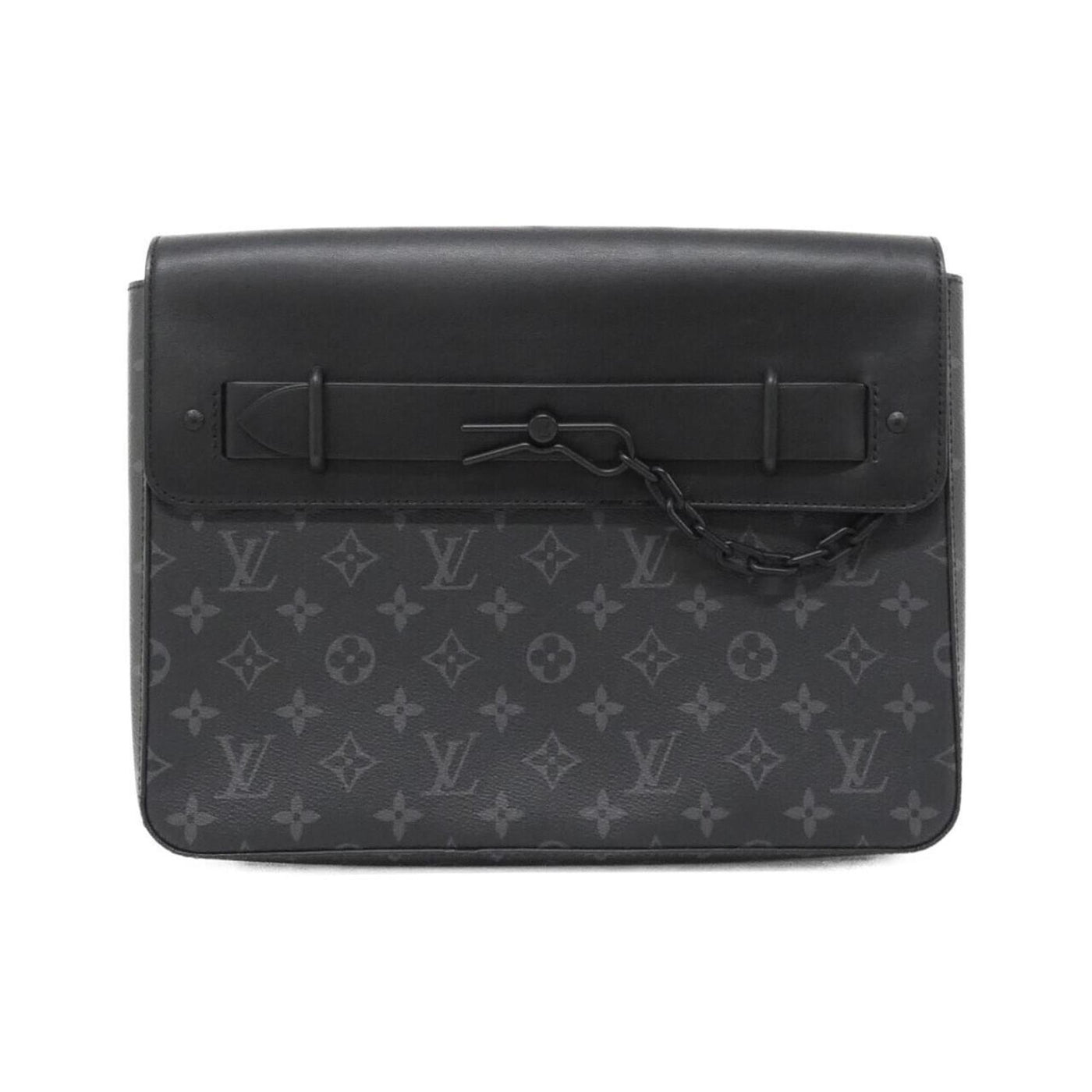 Louis Vuitton Black Coated Canvas Clutch Bag Handbag ( ) | Studio Nafay