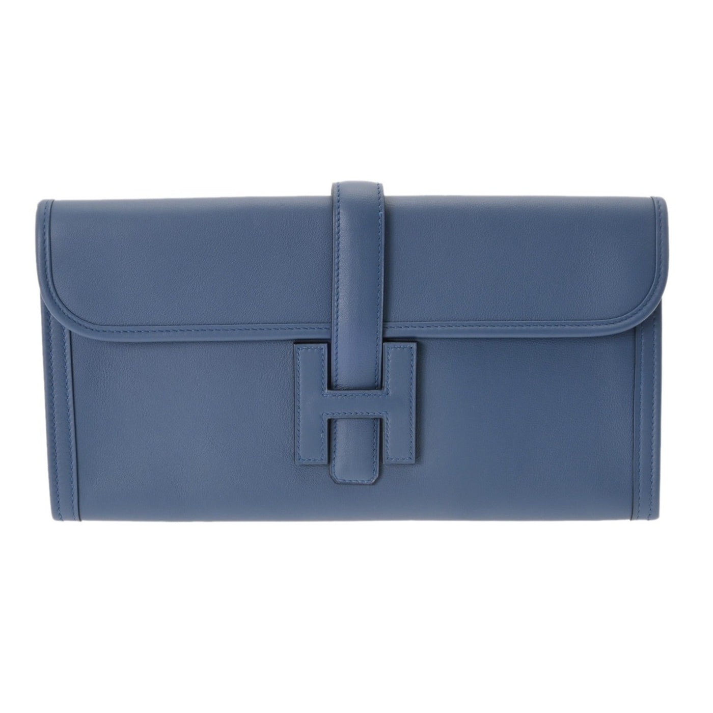 Hermes Blue Agate Swift Leather Clutch Bag ( ) - Product Image 2