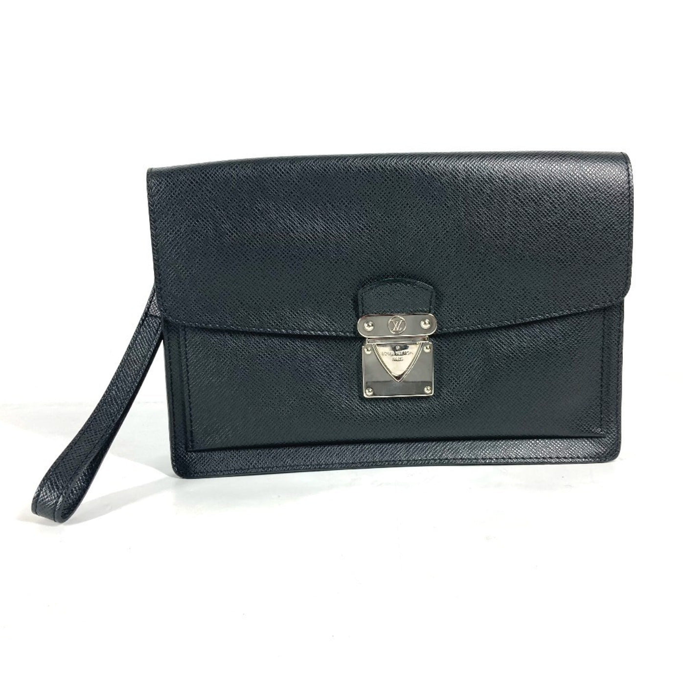 Louis Vuitton Ardoise Black Taiga Leather Clutch Bag Pouch ( ) | Studio Nafay