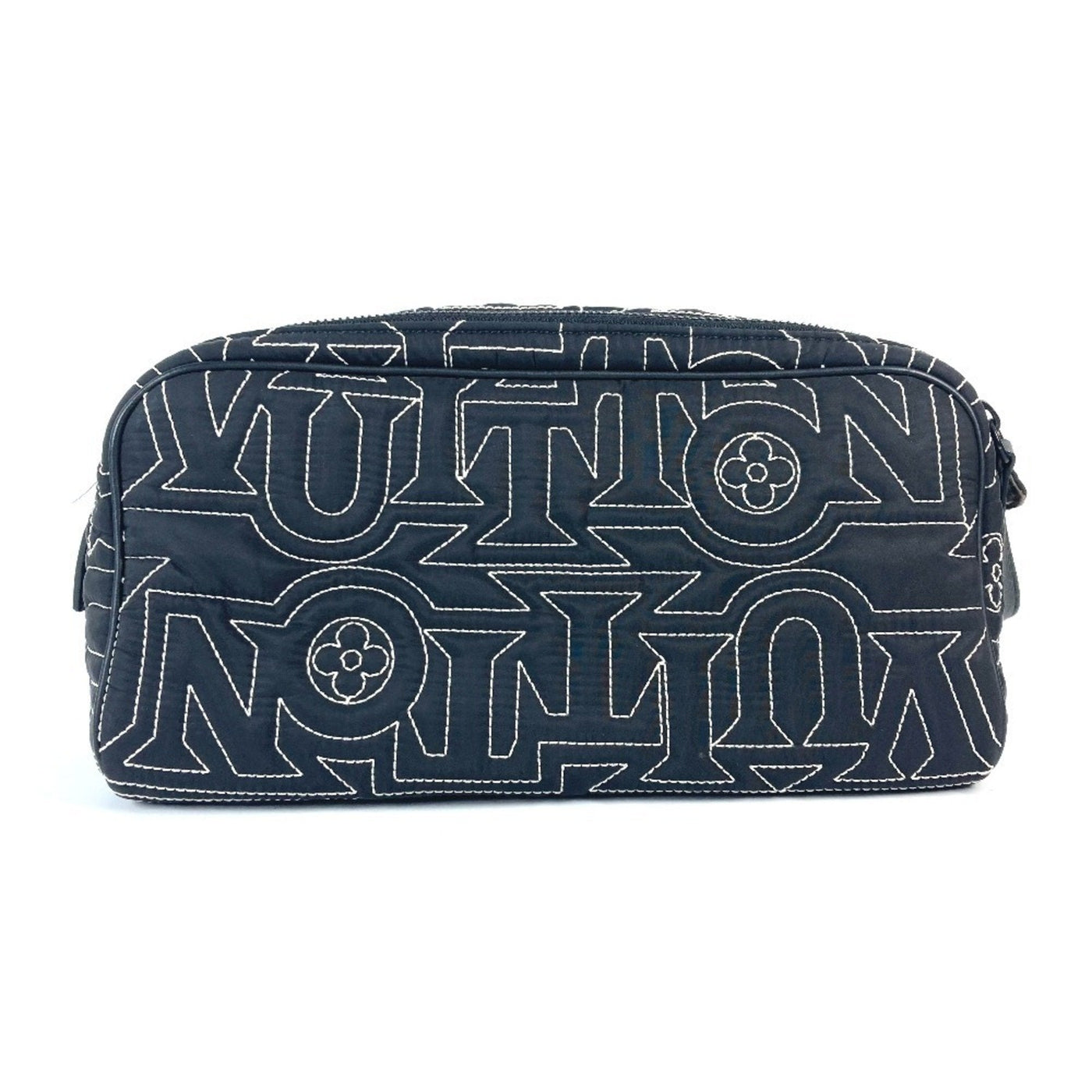Louis Vuitton Black White Nylon Clutch Bag Pouch ( ) | Studio Nafay