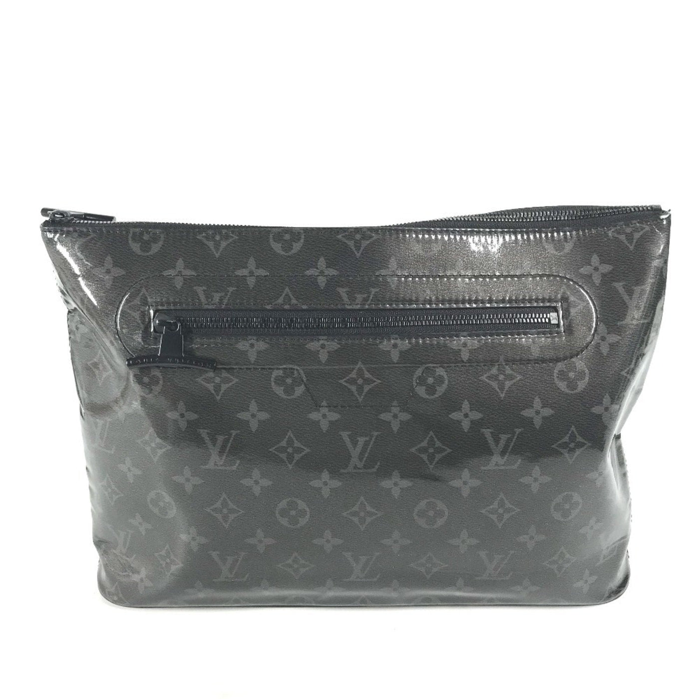 Louis Vuitton Black Vinyl Leather Clutch Bag Pochette Pouch ( ) | Studio Nafay
