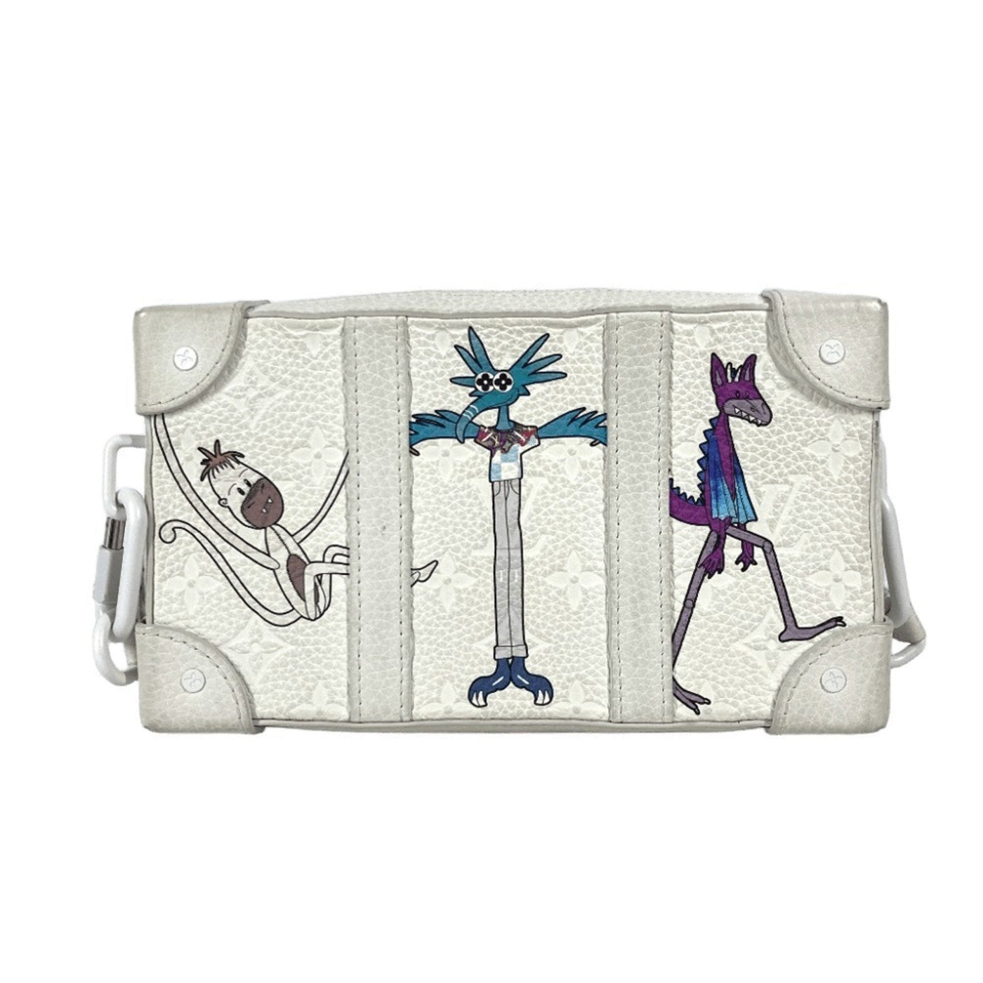 Louis Vuitton White Leather Clutch Bag Shoulder Bag ( ) | Studio Nafay