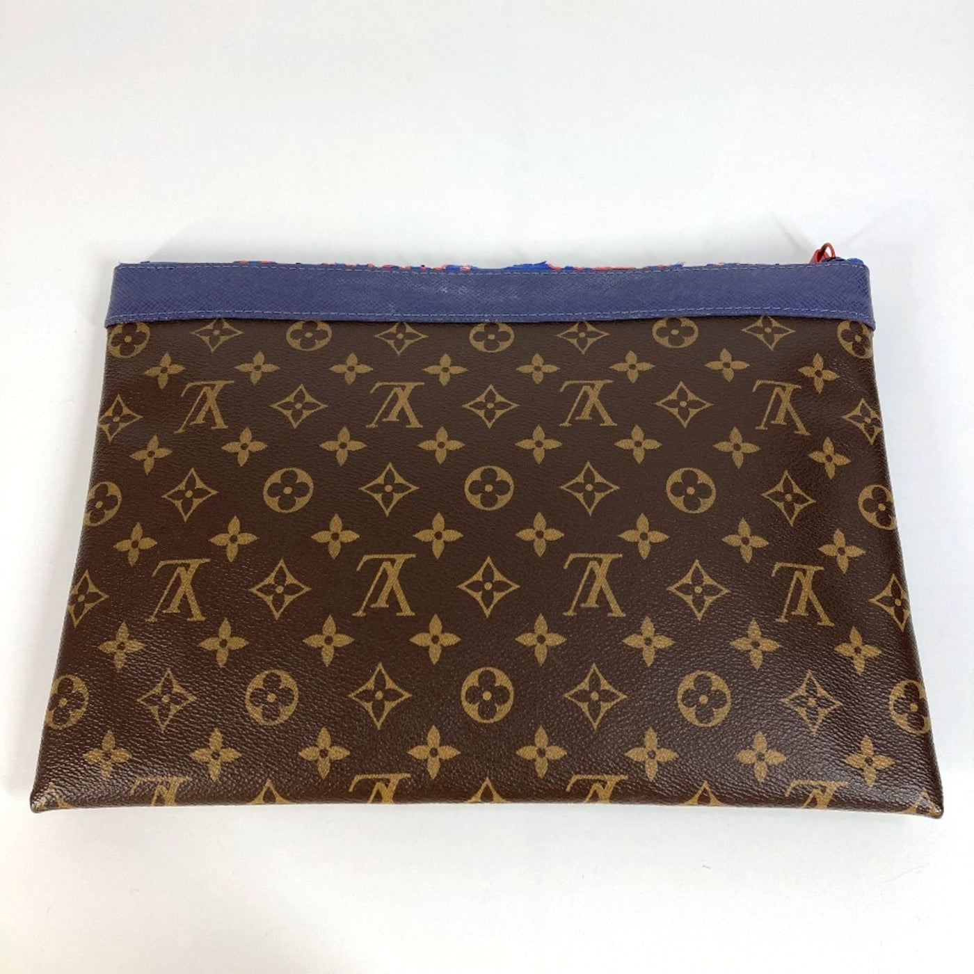 Louis Vuitton Blue Brown Red Color Monogram Canvas Clutch Bag Pochette Pouch ( ) - Product Image 2