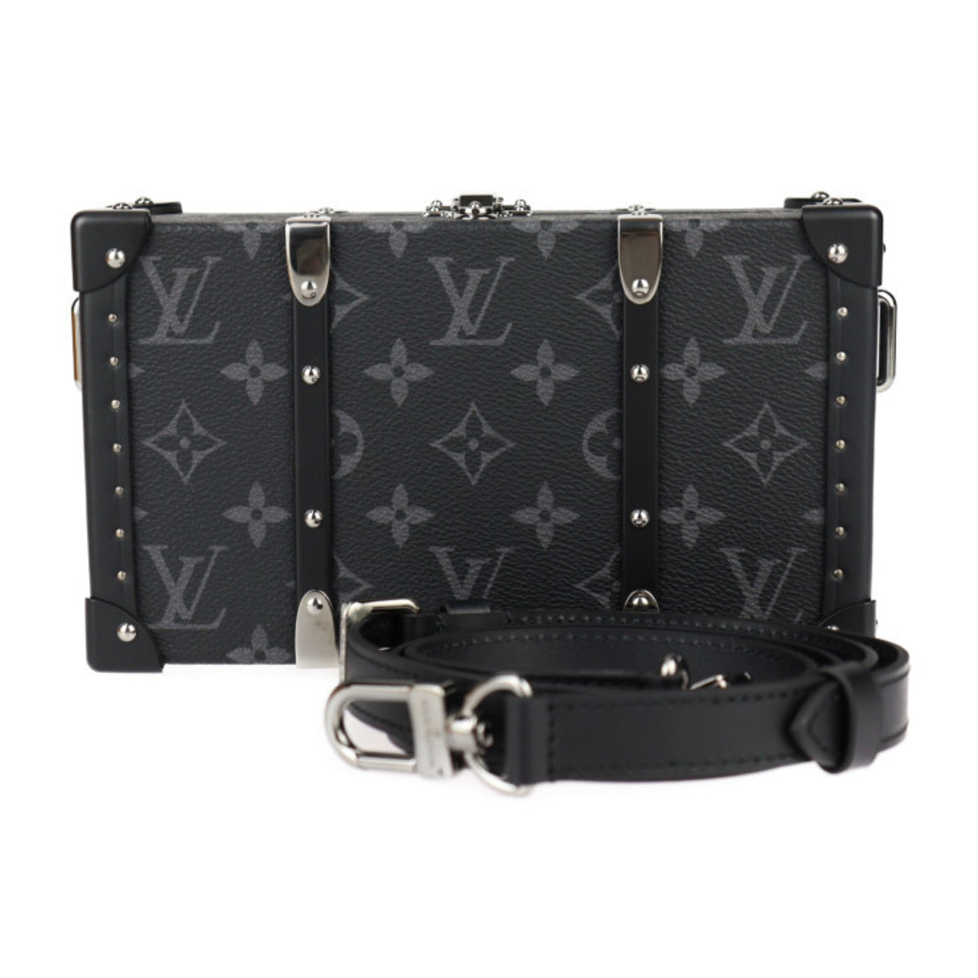 Louis Vuitton Black Gray Monogram Eclipse Clutch Bag Shoulder Bag ( ) | Studio Nafay