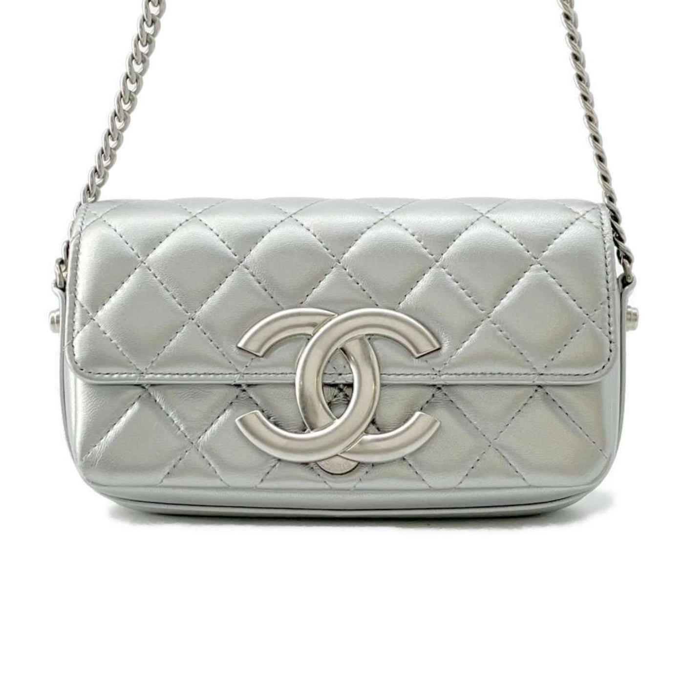 Chanel Chain Shoulder Bag Matelasse Coco Mark Pochette Lambskin CHANEL | Studio Nafay