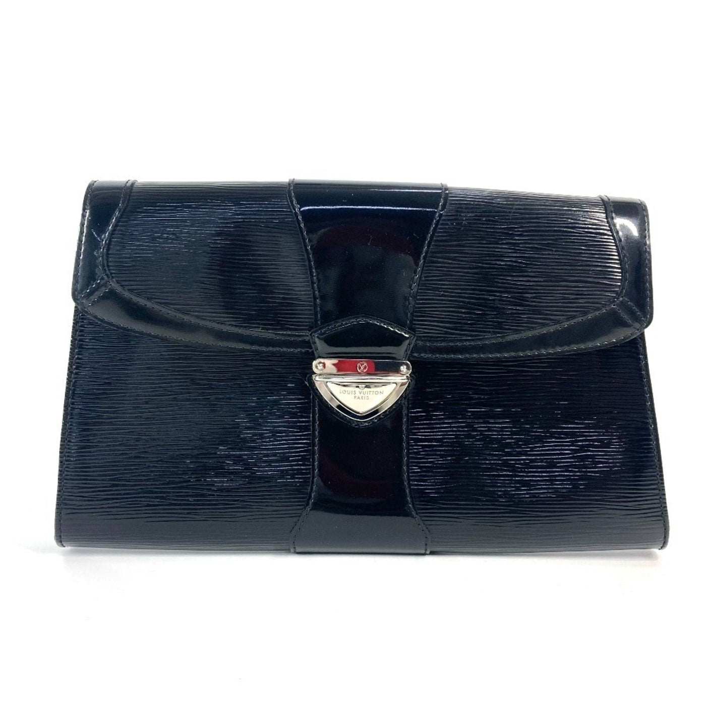 Louis Vuitton Black Noir Leather Clutch Bag Handbag Shoulder Bag ( ) | Studio Nafay