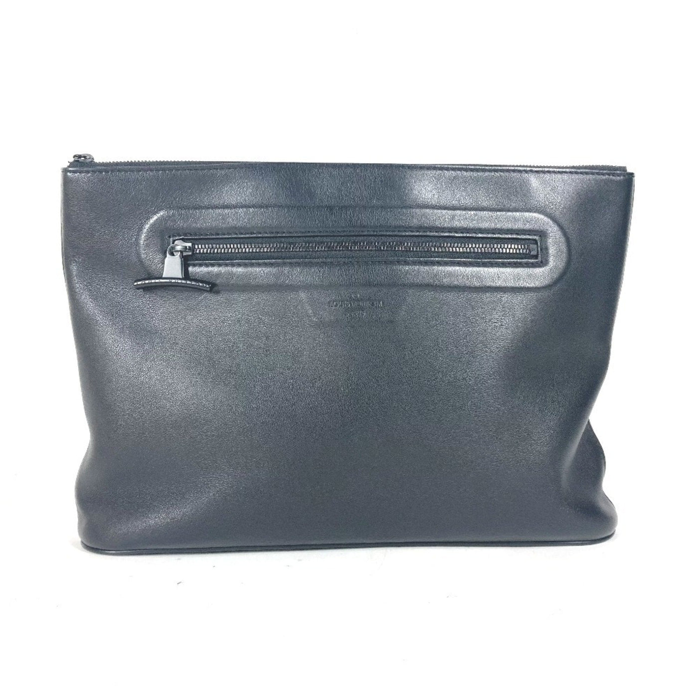 Louis Vuitton Black Leather Clutch Bag Pochette Pouch ( ) | Studio Nafay