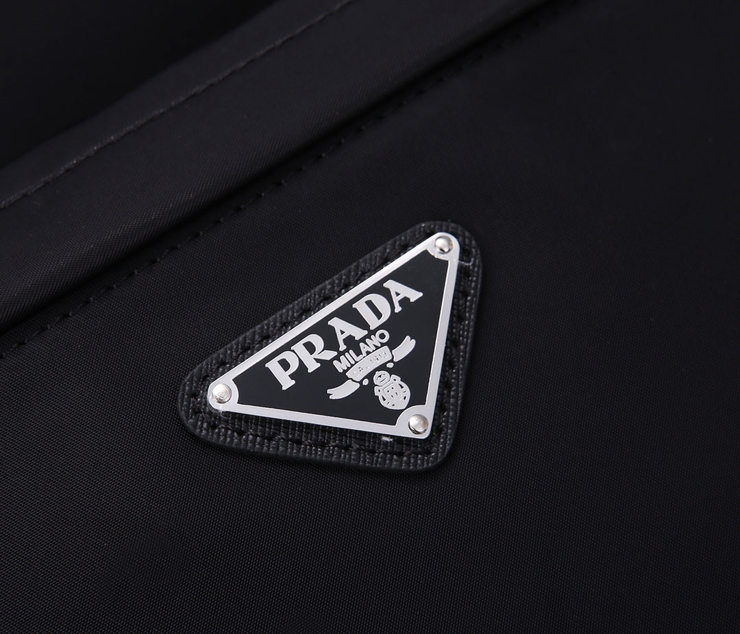 PRA BACKPACK 39 IN BLACK RE-NYLON AND SAFFIANO LEATHER - Product Image 7