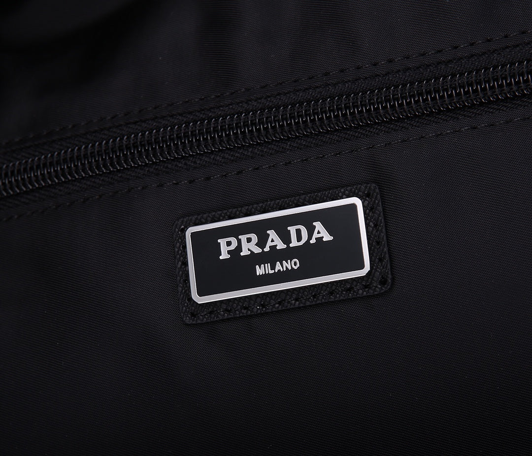 PRA BACKPACK 39 IN BLACK RE-NYLON AND SAFFIANO LEATHER - Product Image 9