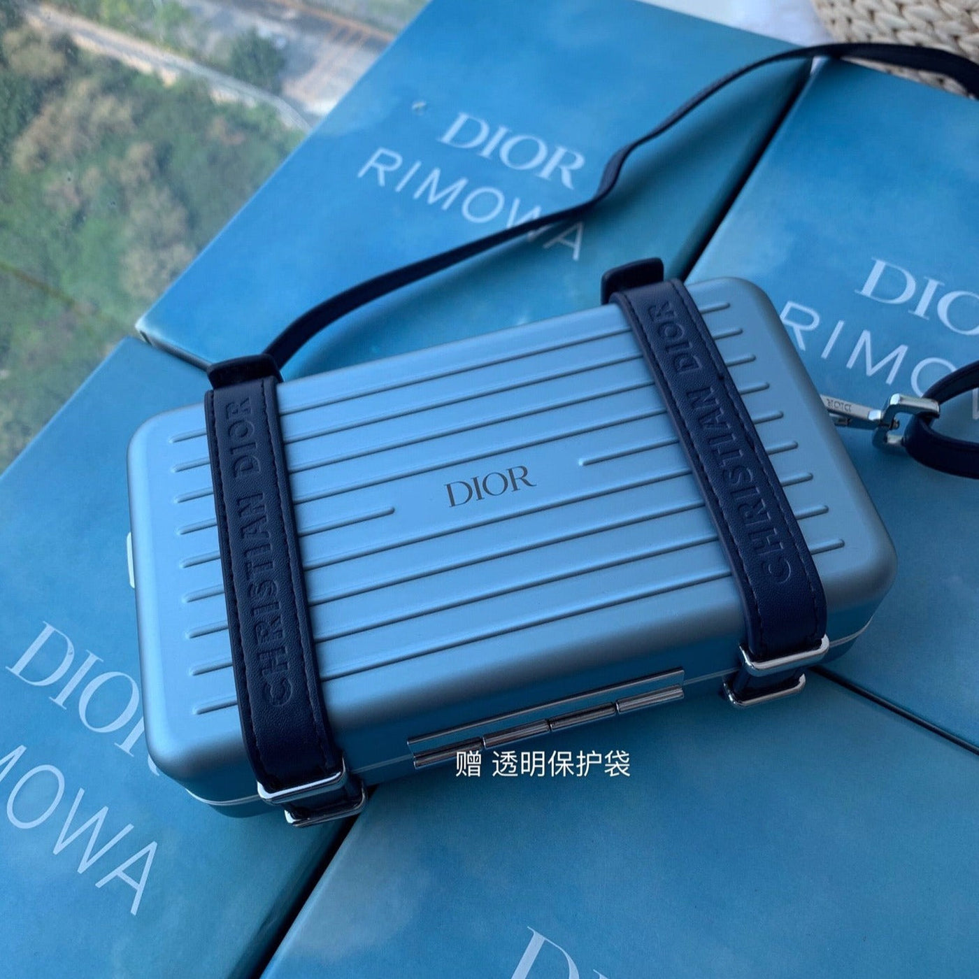 RIMOWA 20 CASE BAG IN COBALT BLUE ALUMINUM MAGNESIUM | Studio Nafay