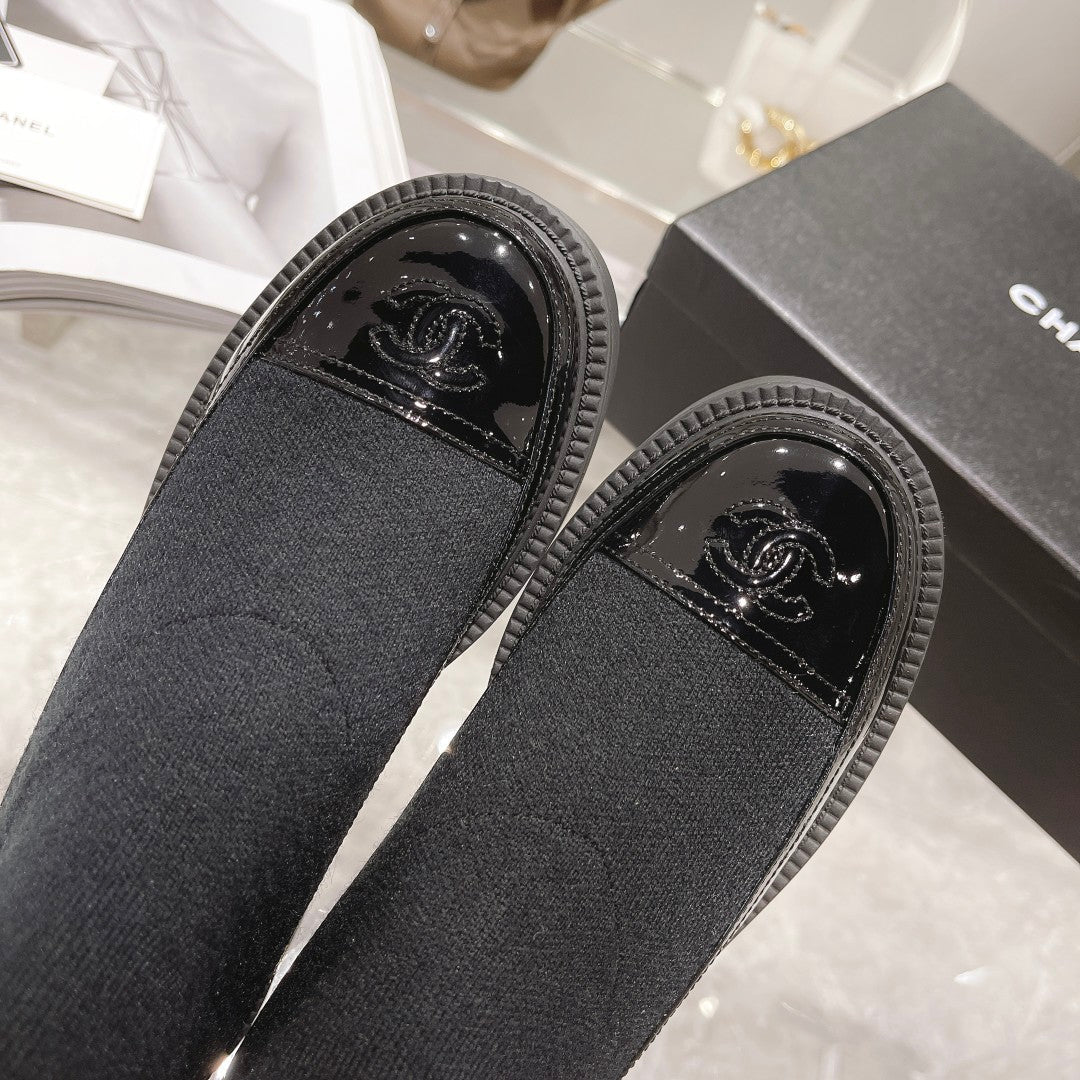 CC Short Boots 45mm Black Stretch Wool And Cowhide - Product Image 7