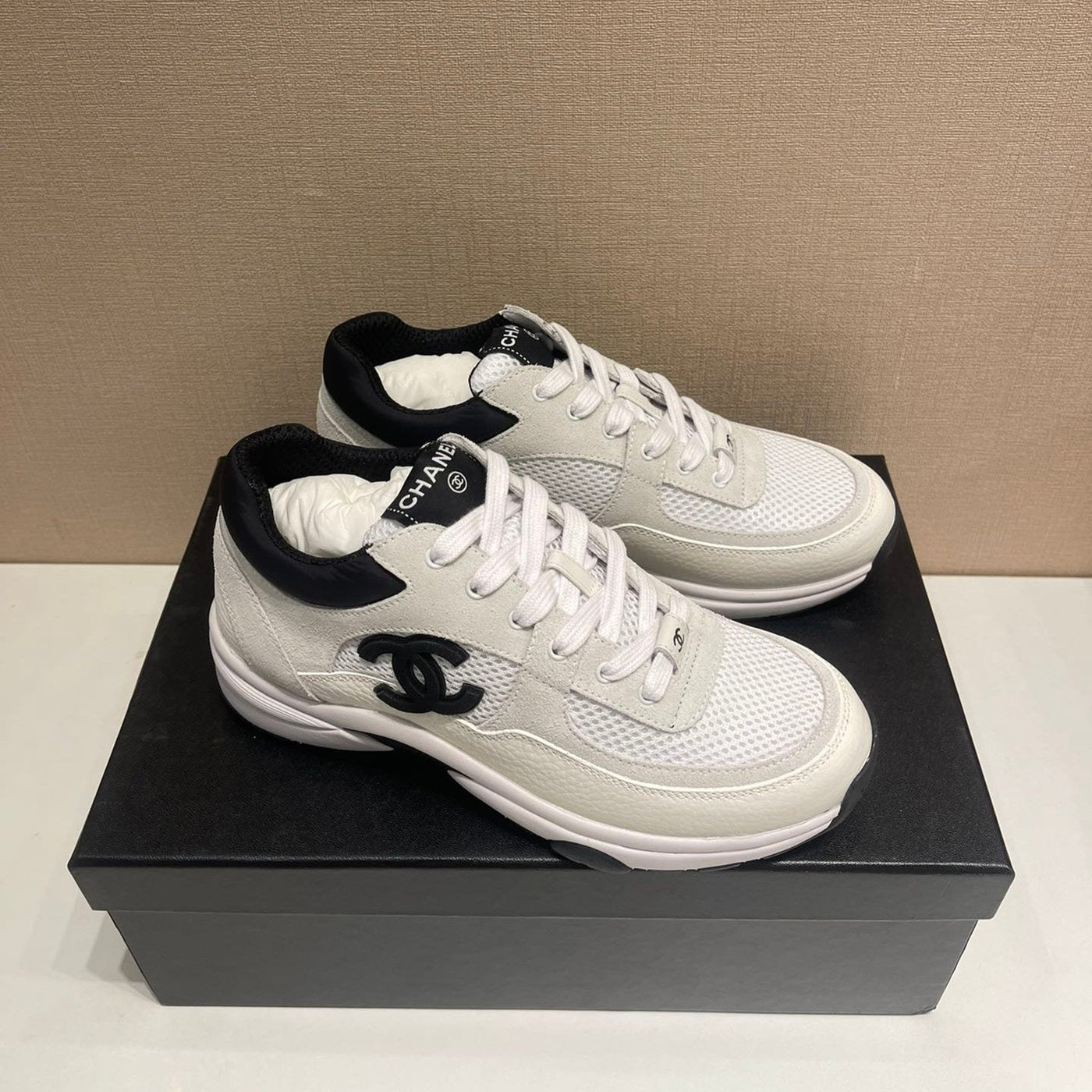 CC Sneaker White Calfskin Grey Suede | Studio Nafay