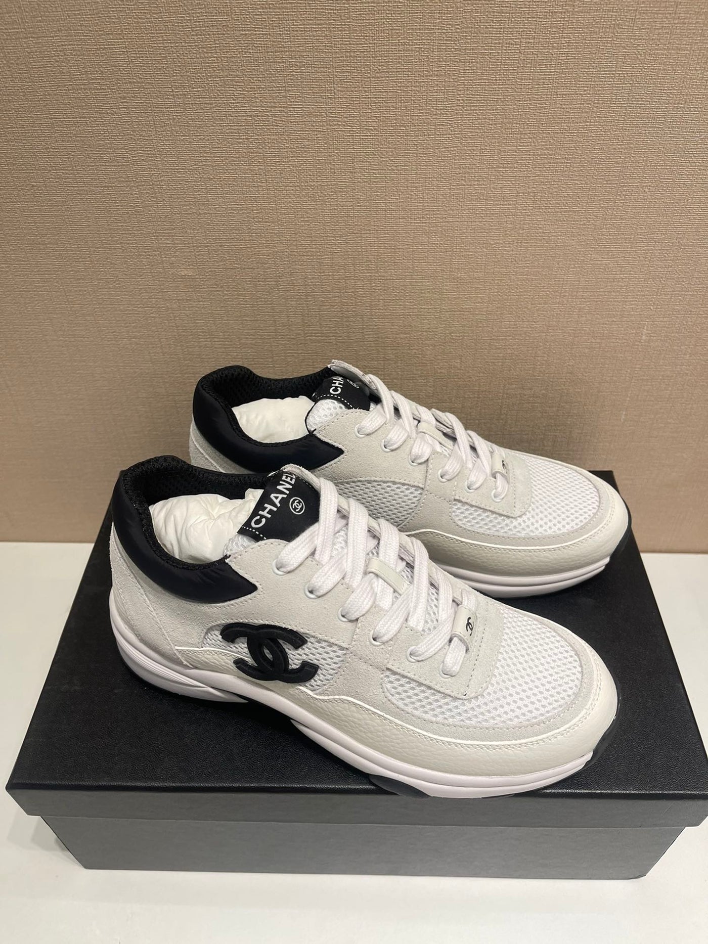 CC Sneaker White Calfskin Grey Suede - Product Image 4