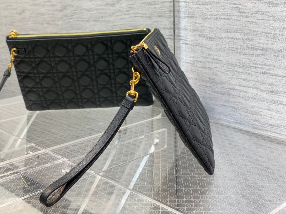 cd large caro daily black calfskin pouch - Product Image 7