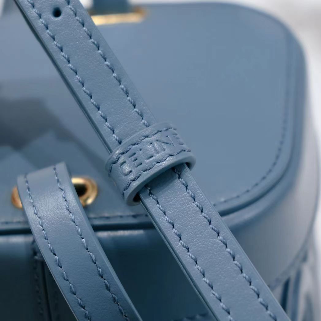 SQUARE BOX CROSSBODY BAG 11 AZURE BLUE CALFSKIN - Product Image 7