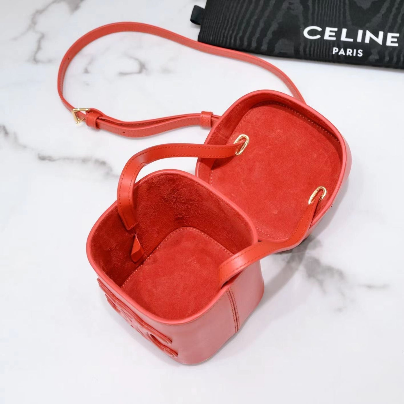 SQUARE BOX CROSSBODY BAG 11 FIRE ORANGE CALFSKIN - Product Image 6