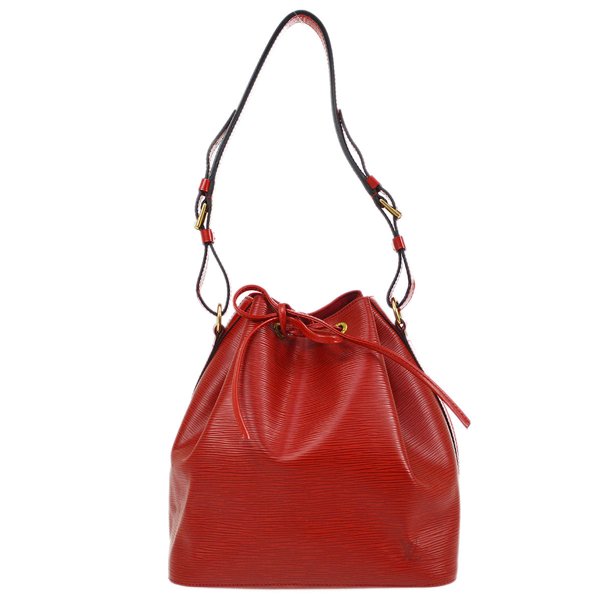 LOUIS VUITTON PETIT NOE DRAWSTRING SHOULDER BAG RED EPI