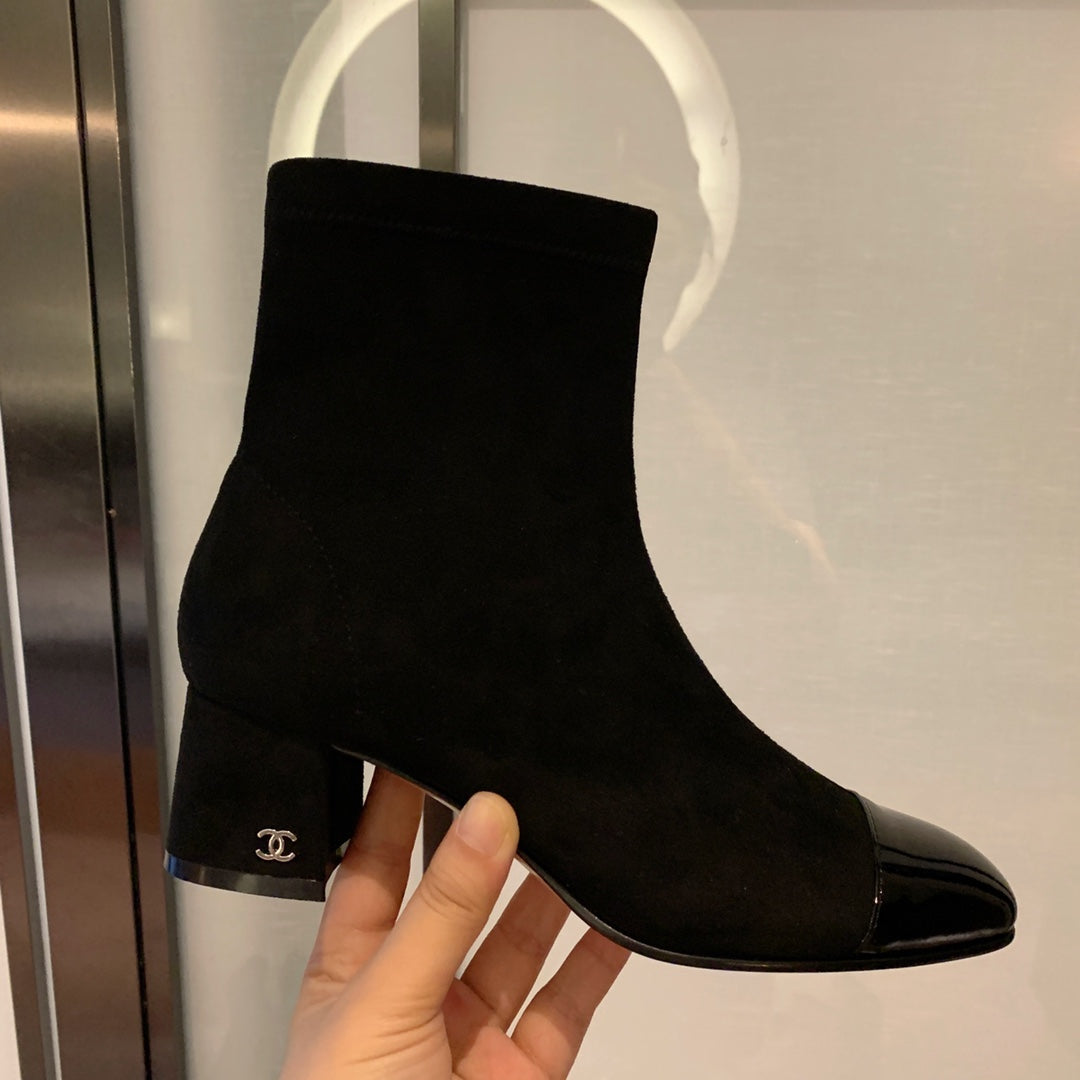 CC Ankle Boots 50mm Black Suede And Glossy Lambskin 940056 - Product Image 6