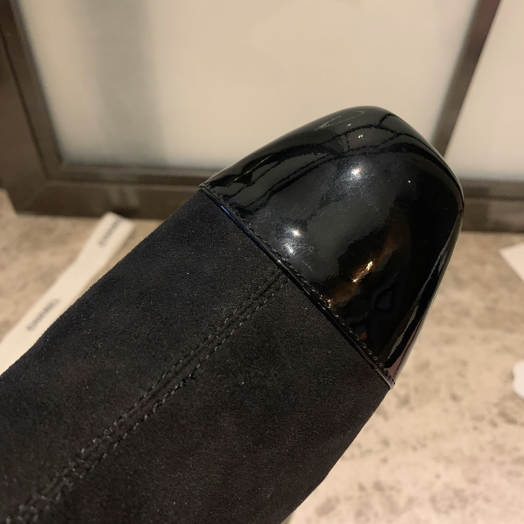 CC Ankle Boots 50mm Black Suede And Glossy Lambskin 940056 - Product Image 8