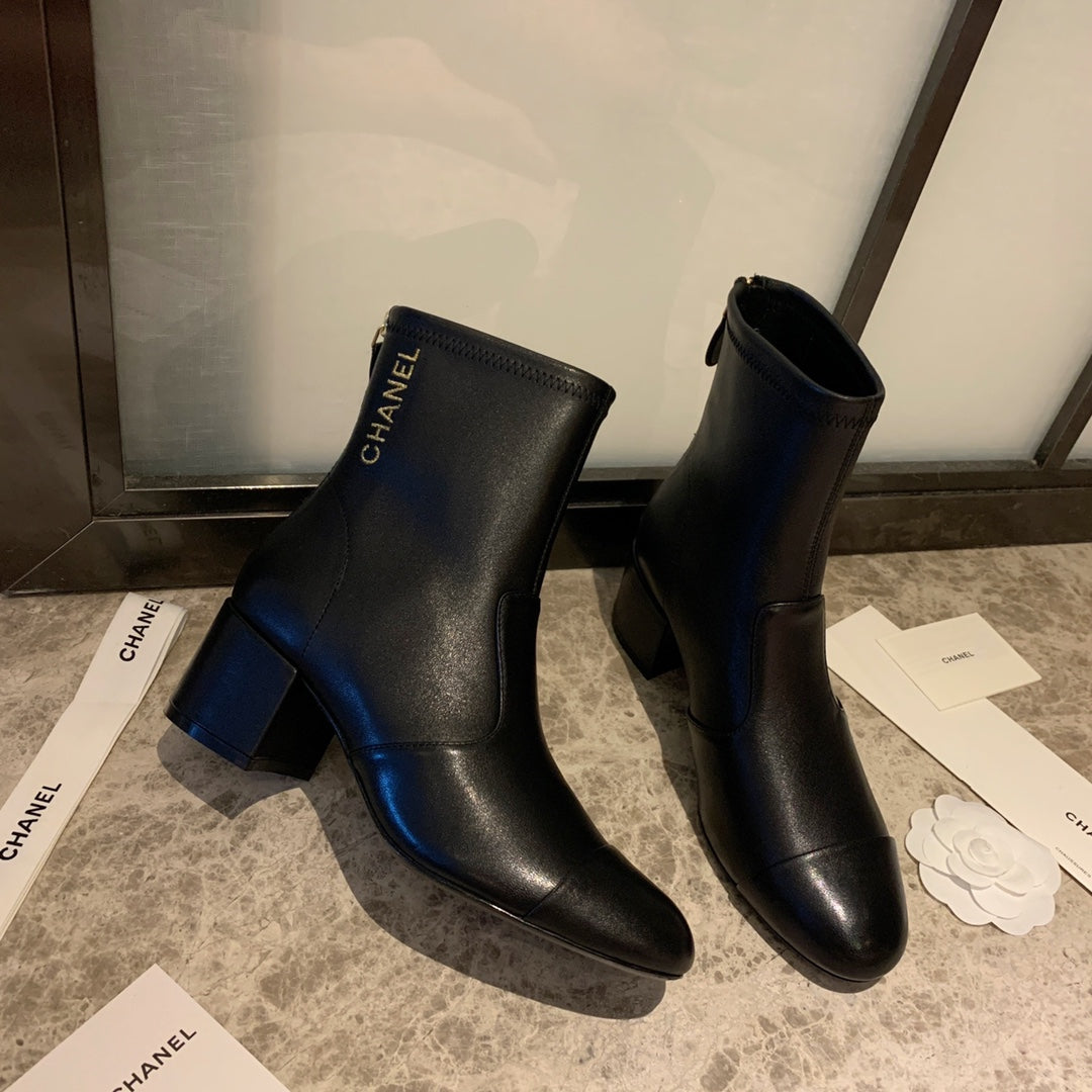 CC Short Boots 50mm In Black Lambskin 940078 | Studio Nafay