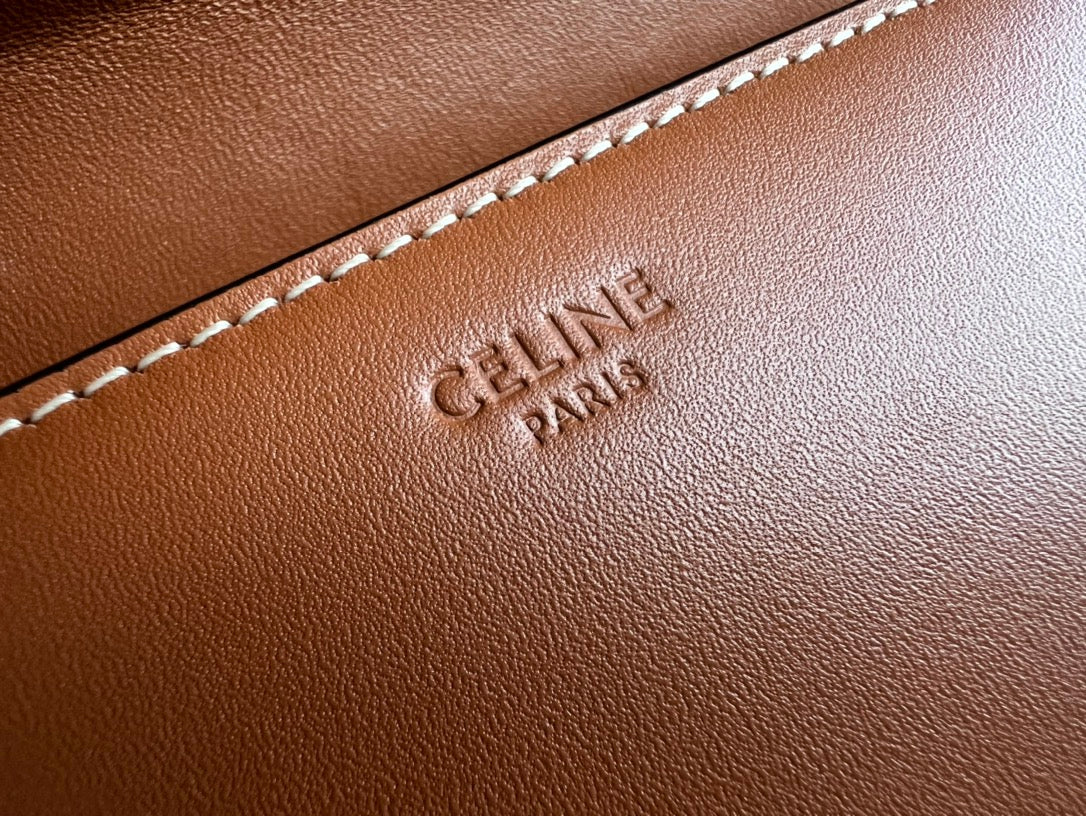 BOX TRIPHOME 22 CINNAMON BROWN CALFSKIN BAG - Product Image 7