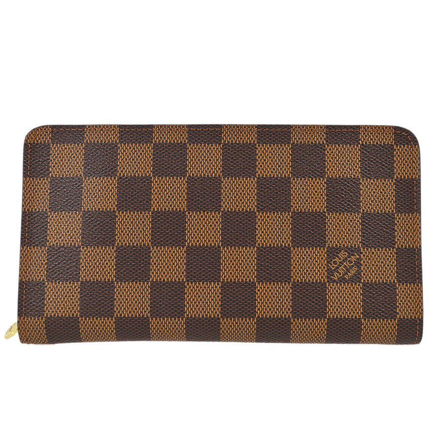 Louis Vuitton Porte Monnaie Zip Wallet Damier in Brown