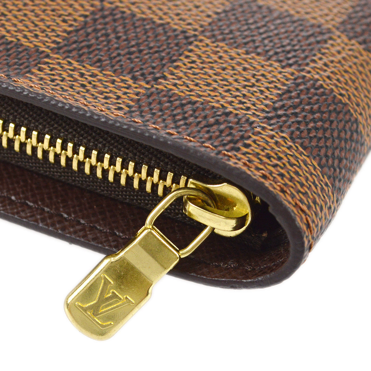 Louis Vuitton Porte Monnaie Zip Wallet Damier in Brown