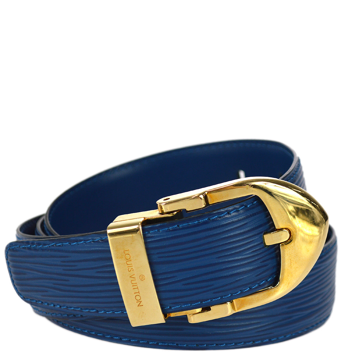 Louis Vuitton Blue Epi Ceinture Classic Buckle Belt #110/44