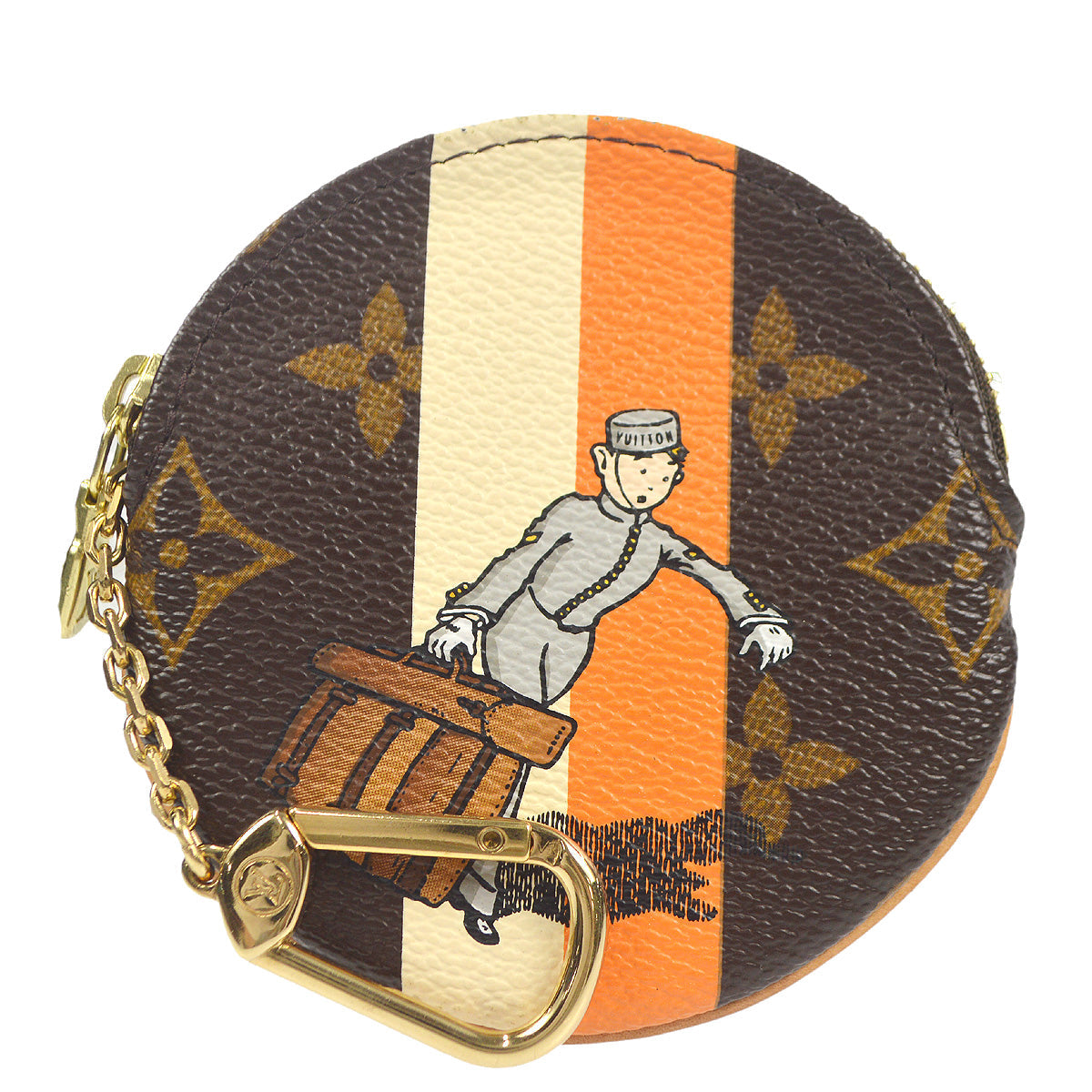 Louis Vuitton Monogram Groom Porte Monnaie Rond in Brown / Multicolor