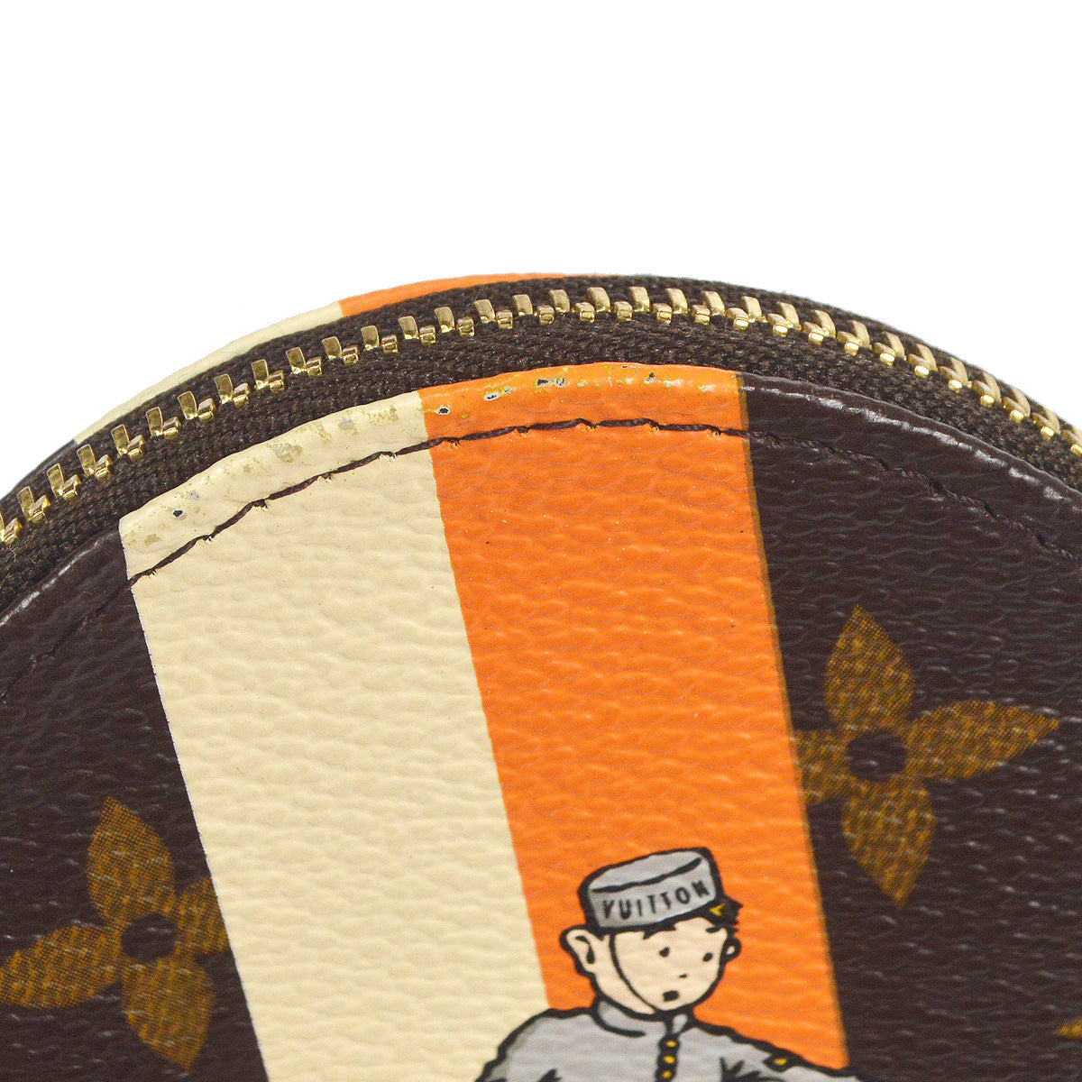 Louis Vuitton Monogram Groom Porte Monnaie Rond in Brown / Multicolor