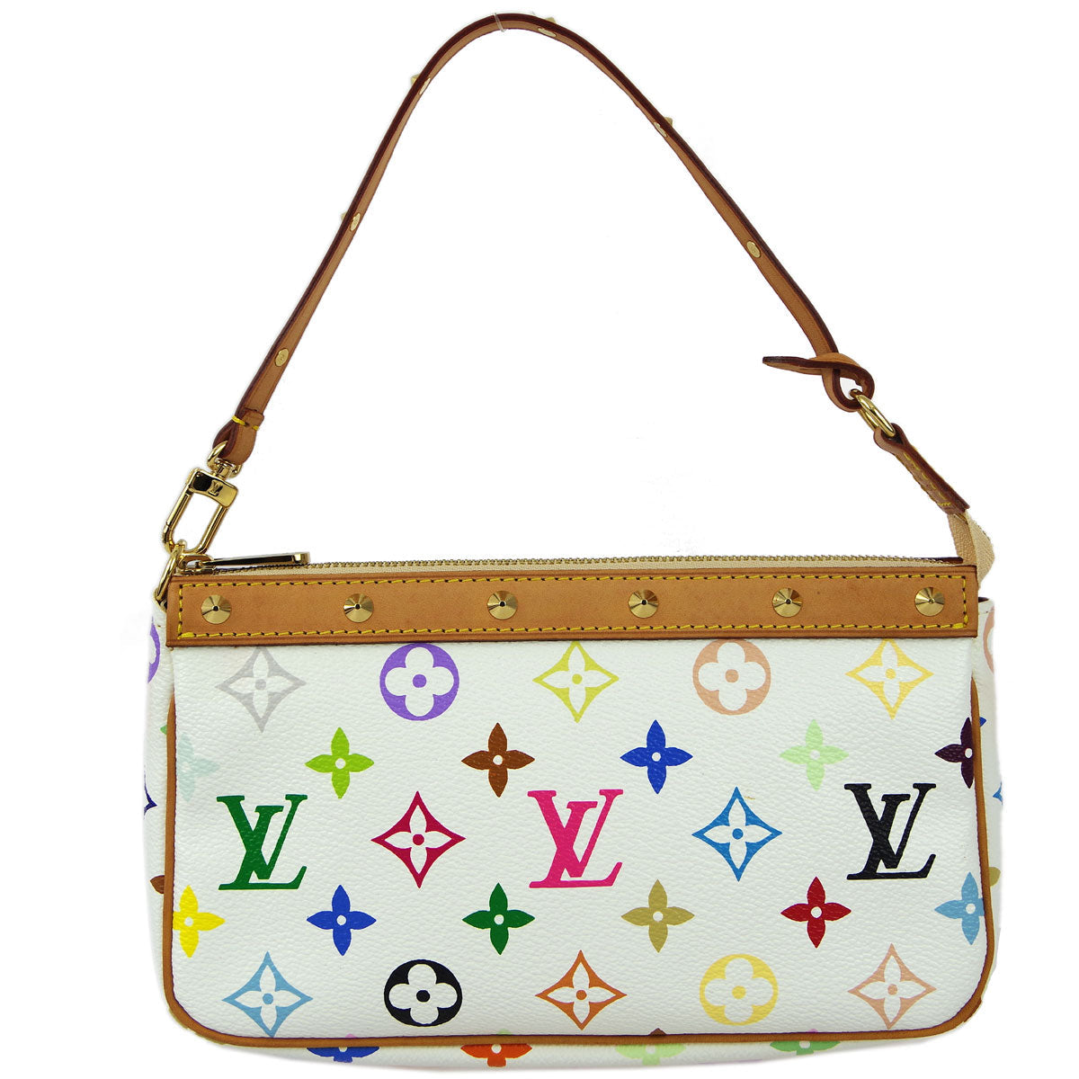 Louis Vuitton White Multicolor Pochette Accessoires Handbag