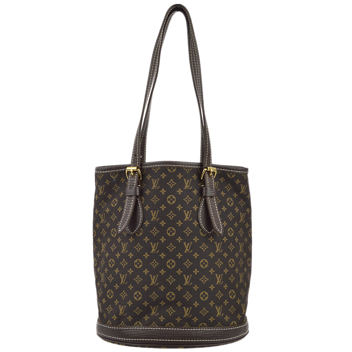 Louis Vuitton Brown Monogram Mini Lin Bucket PM Tote Bag in Brown