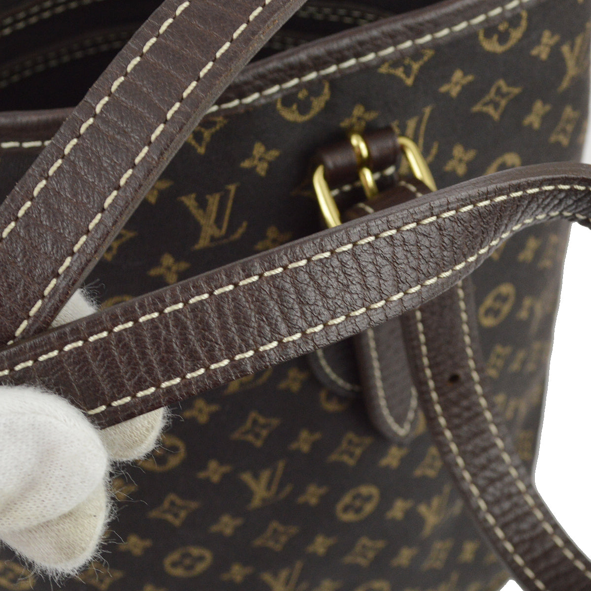 Louis Vuitton Brown Monogram Mini Lin Bucket PM Tote Bag in Brown