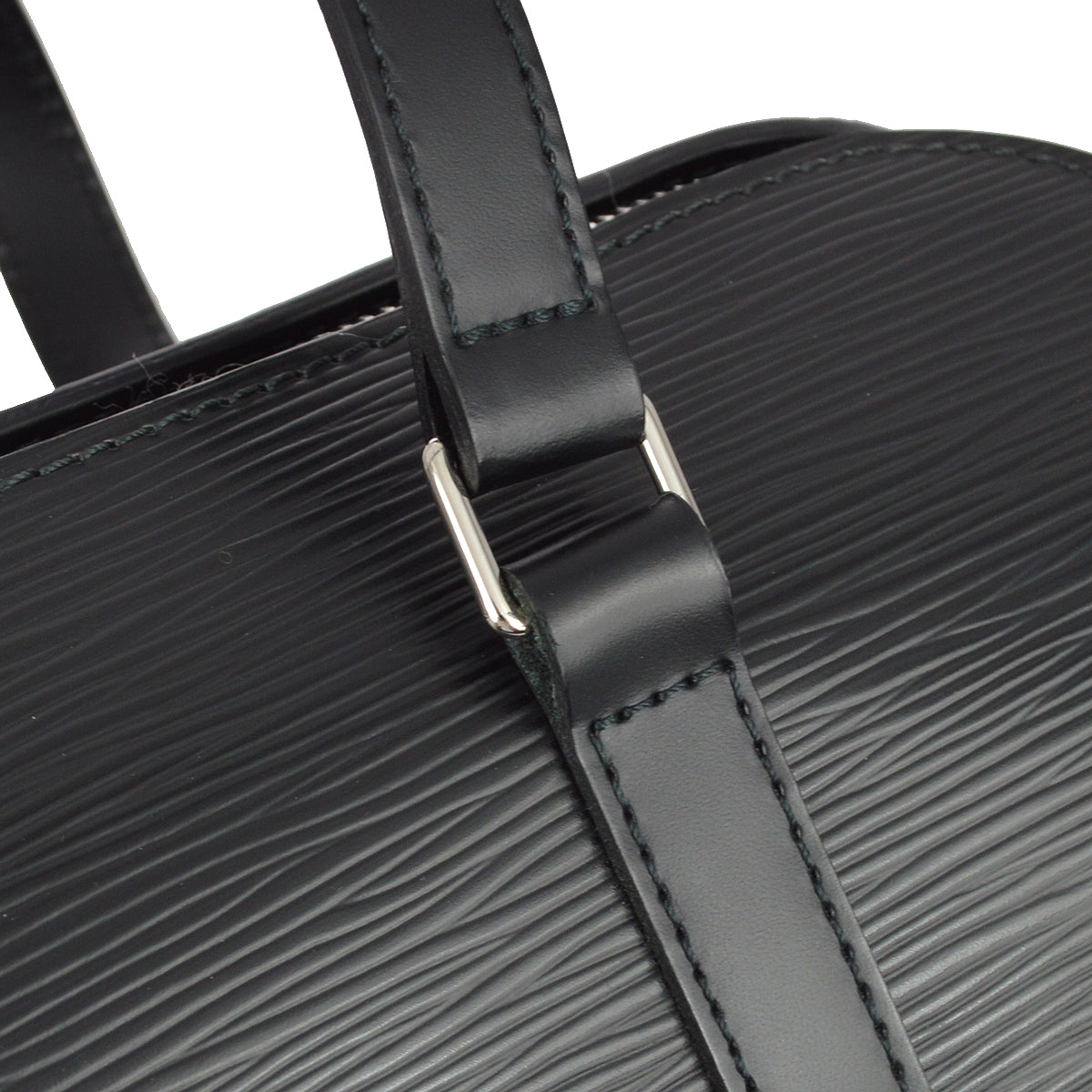 Louis Vuitton Black Epi Soufflot Handbag in Black