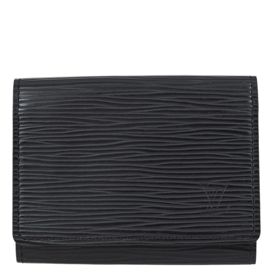 Louis Vuitton Black Epi Enveloppe Carte De Visite in Black